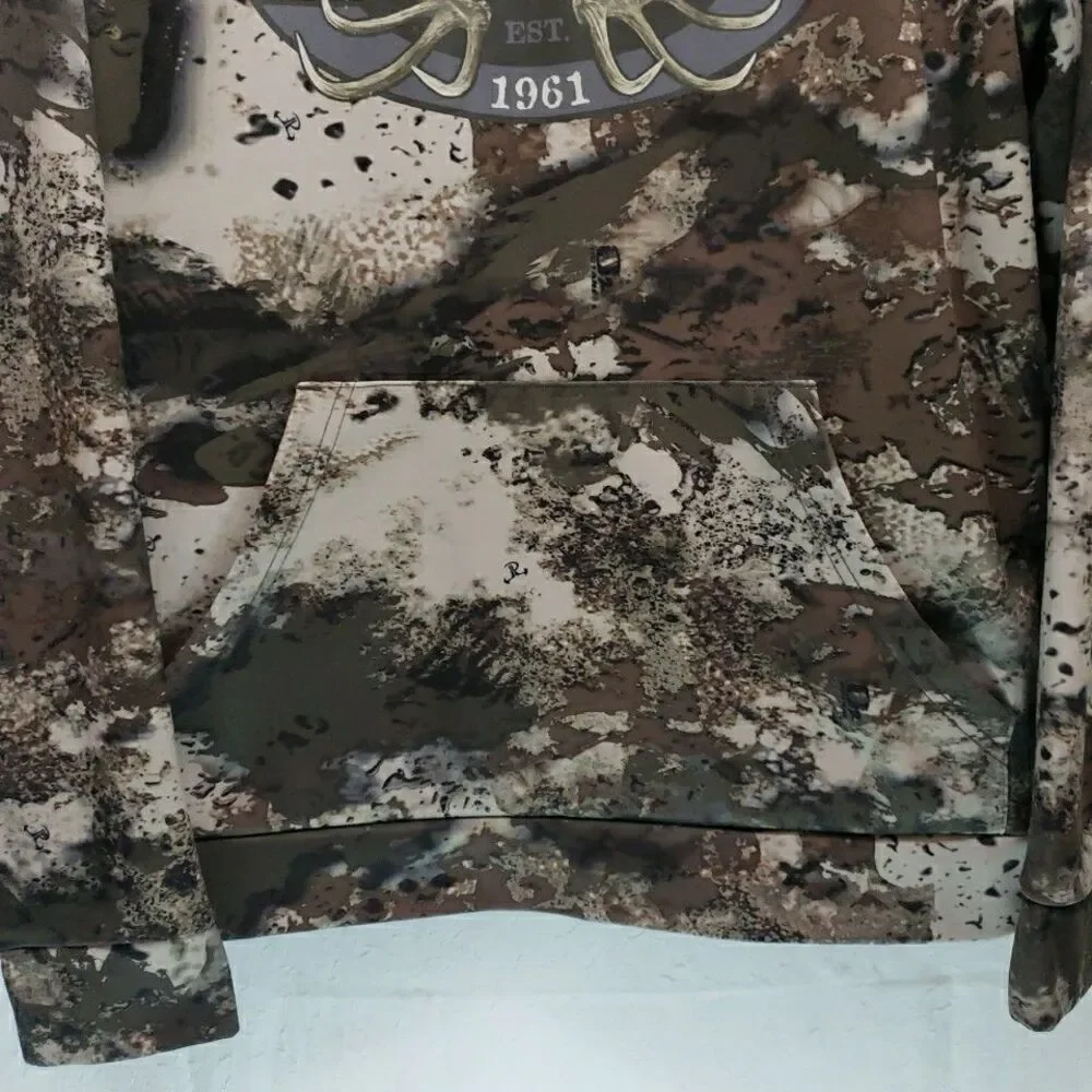 Cabela's Big Game Hunter Camo Pullover Hoodie Sweatshirt Pockets Men’s SIze M - Picture 4 of 8